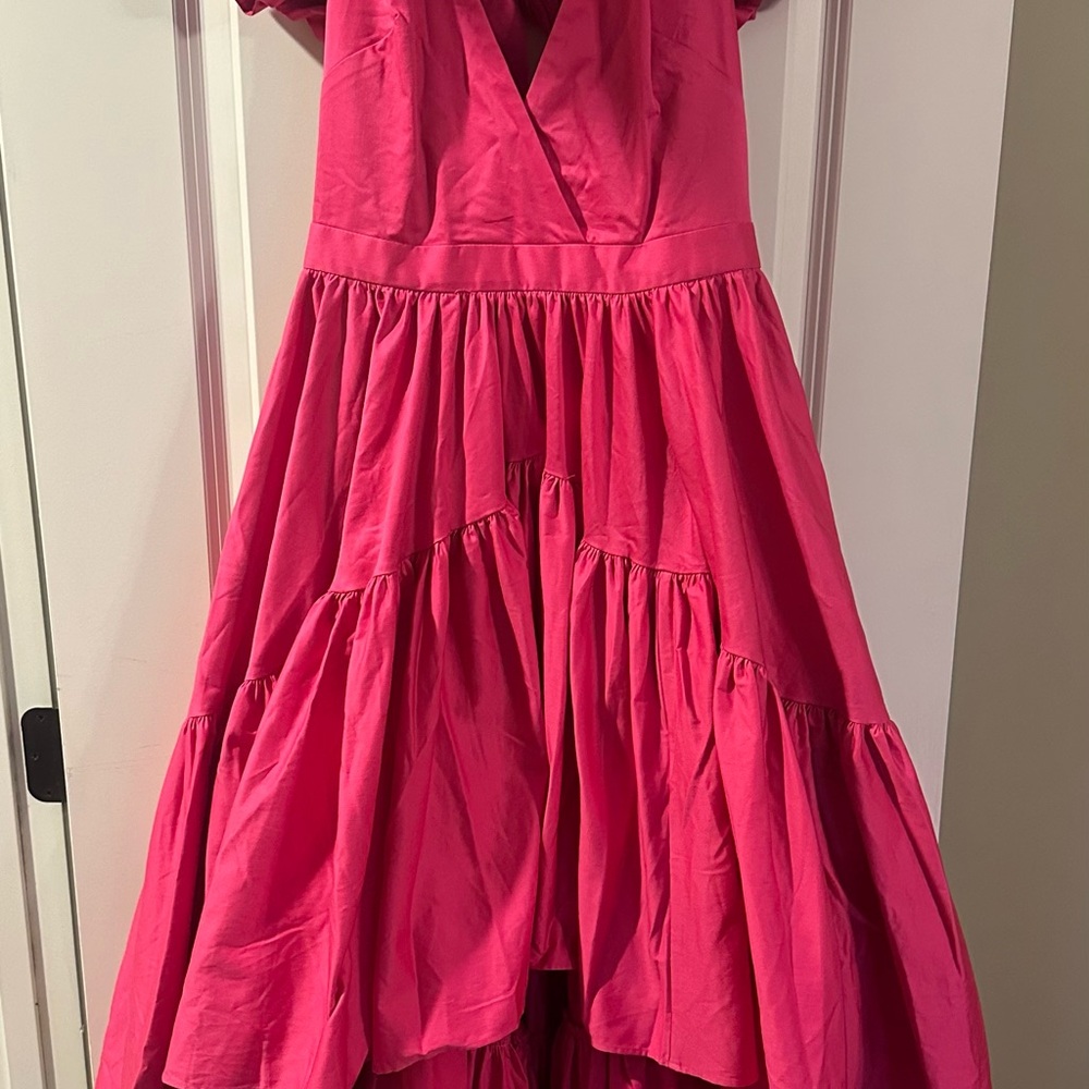 Pink Tiered Wrap Sundress